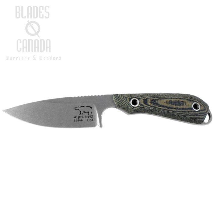 White River M1 Caper Fixed Blade Knife, S35VN, Micarta Linen Black/OD, WRM1-LBO White River M1 Caper Fixed Blade Knife, S35VN, Micarta Linen Black/OD, WRM1-LBO